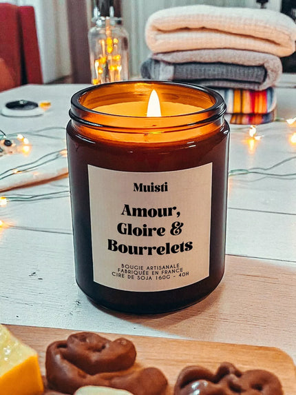 Bougies amour, gloire et bourlets