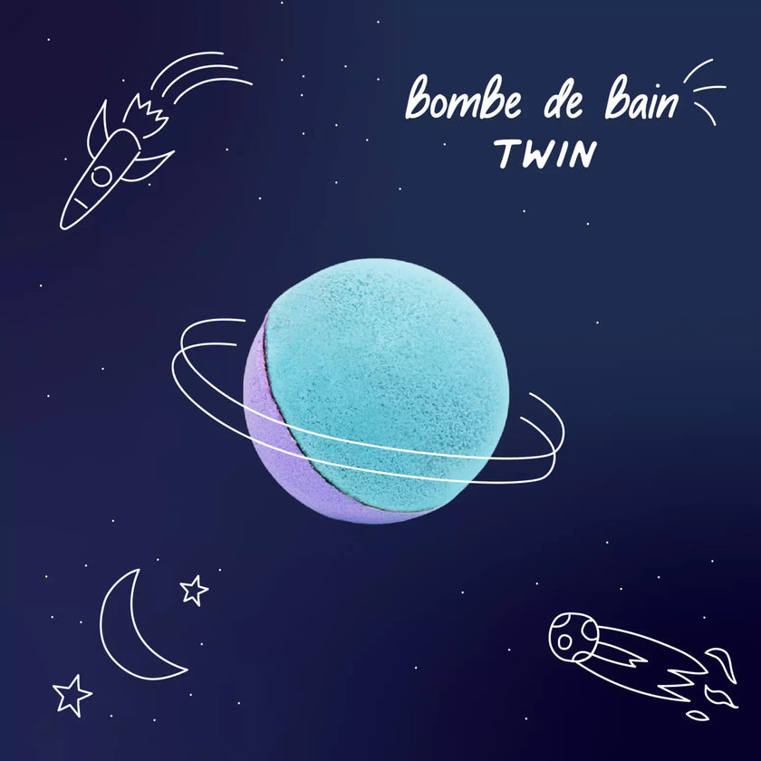 Boule de bain bleue et violette