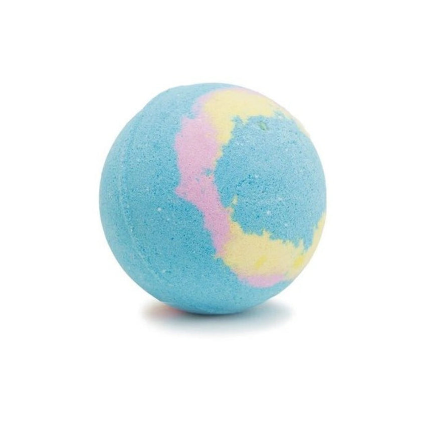 boule de bain galaxy bleu jaune rose 