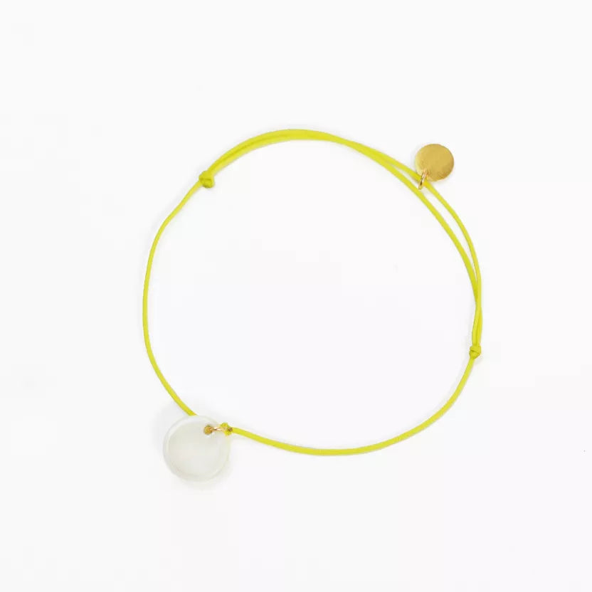 Bracelet croix jaune fluo