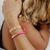 Bracelet de perle réglable or et rose