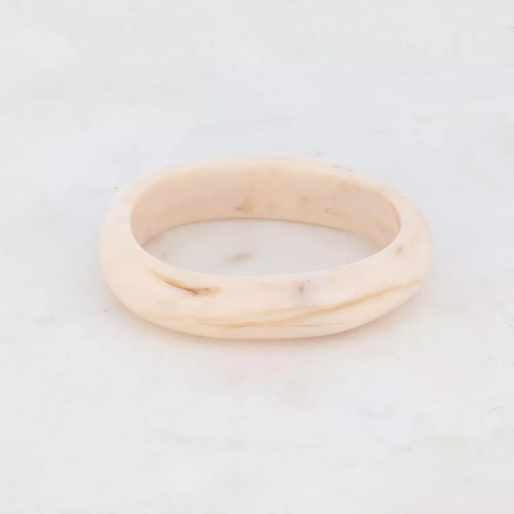 bracelet jonc resine coloree beige