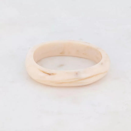 bracelet jonc resine coloree beige