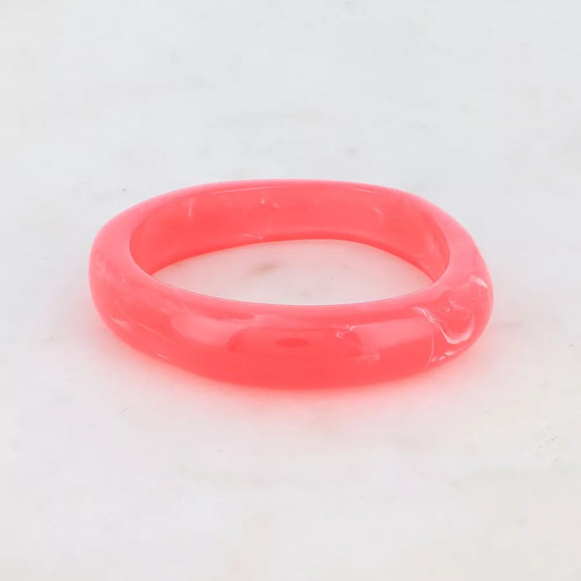 bracelet jonc resine coloree corail