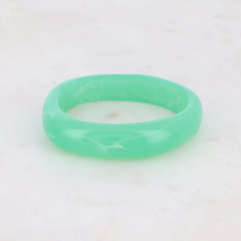 bracelet jonc resine coloree vert