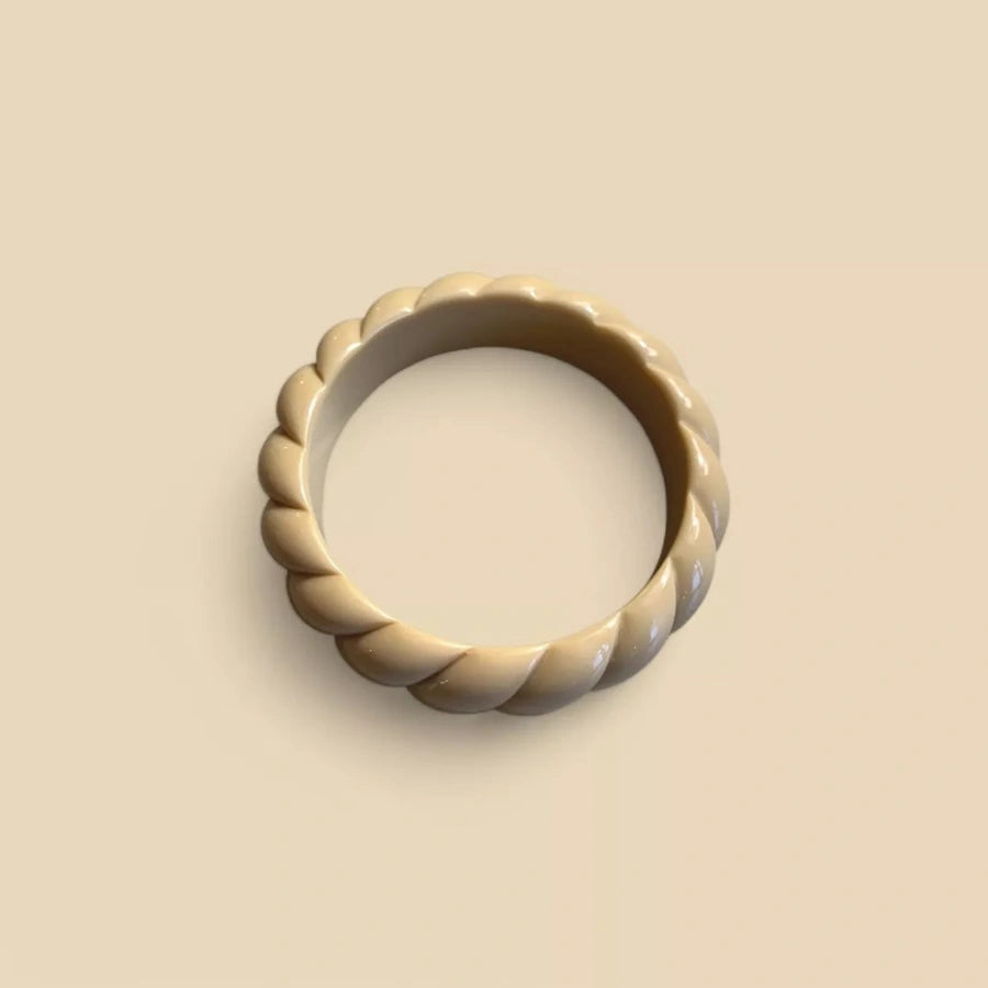bracelet jonc torsade beige
