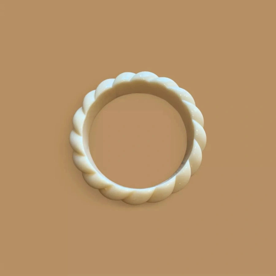 bracelet jonc torsade ecru