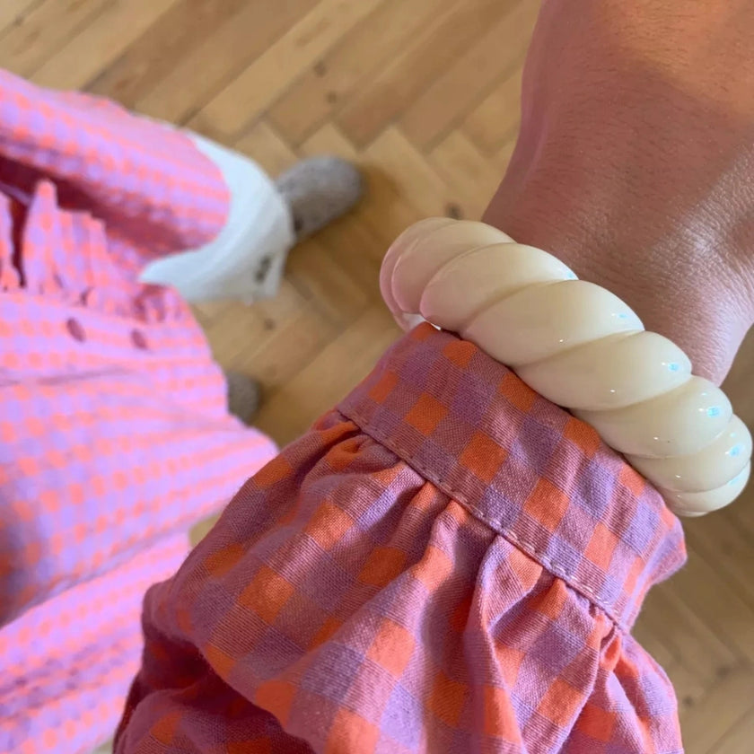 bracelet jonc torsade ecru