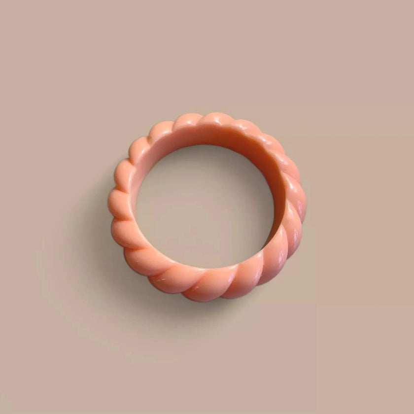 bracelet jonc torsadé rose blush 