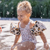 brassard de natation leopard beige