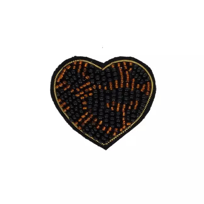 Broche cœur léopard perle 