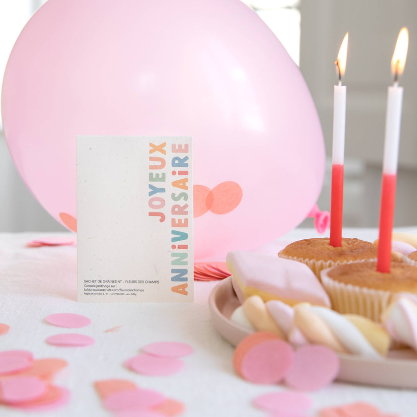 Joyeux Anniversaire | Sachet de graines de Fleurs des champs