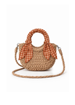 Mini sac en paille - carreaux miel