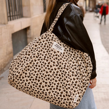 Sac cabas mon petit léon Léopard beige Amour Toujours