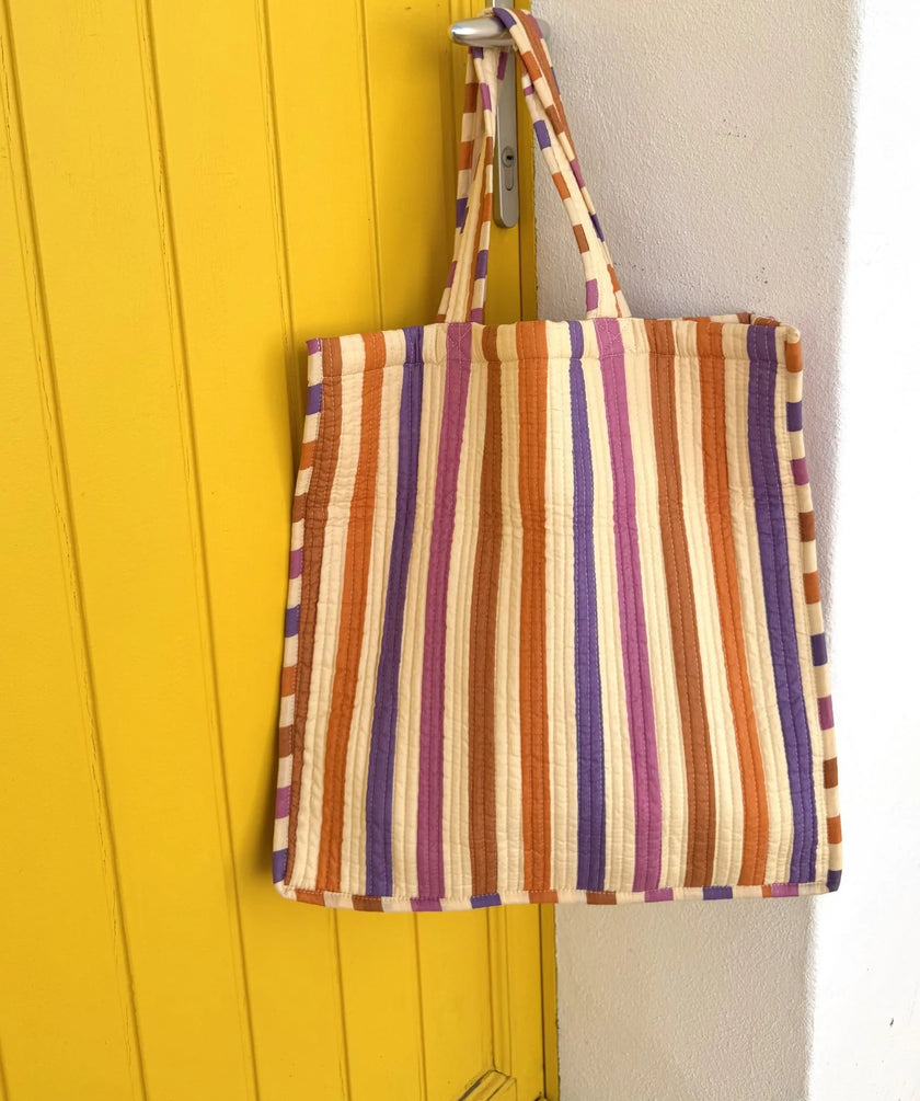 Sac cabas rayure multicolore amalfi bellemme