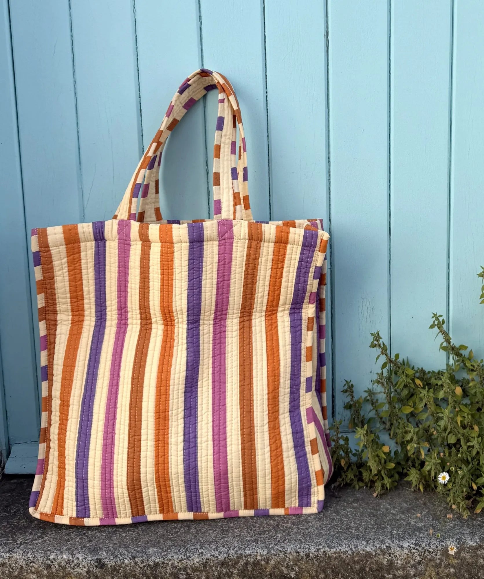 Sac cabas rayure multicolore amalfi bellemme