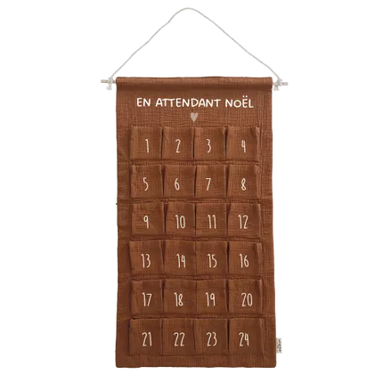 Calendrier de l'Avent en gaze de coton caramel