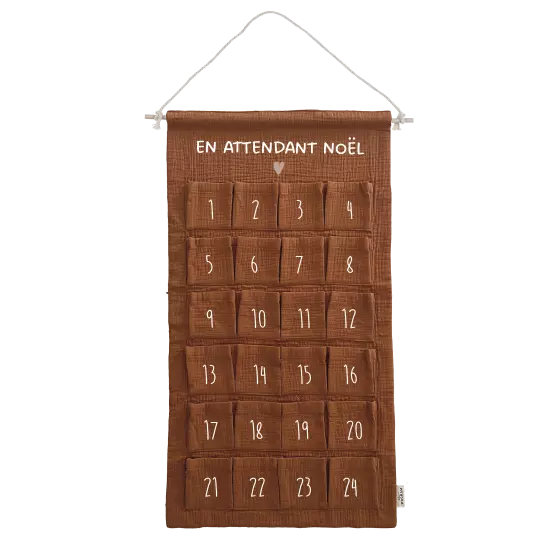 Calendrier de l'Avent en gaze de coton caramel