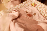 Cape de bain poule rose jollein