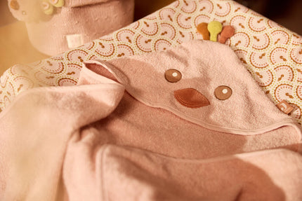 Cape de bain poule rose jollein
