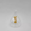 carafe en verre avec écriture rosé couleur ambre