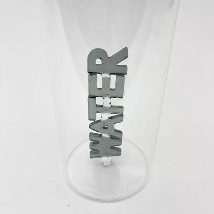 carafe en verre ecriture water