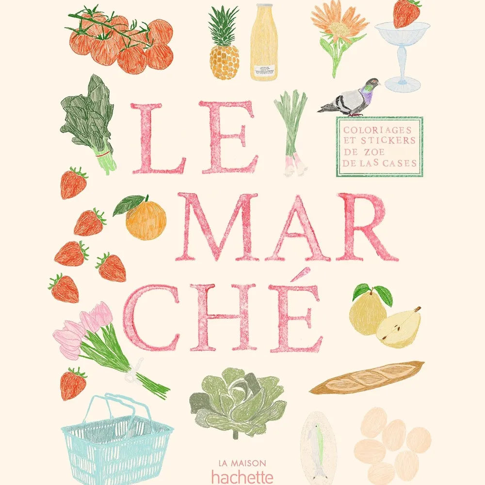 Coloriage stickers zoe de las cases Le marché