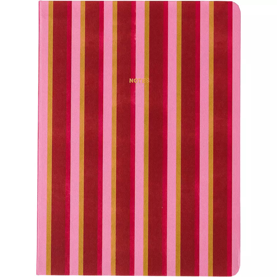 carnet rayures rose rouge et vert