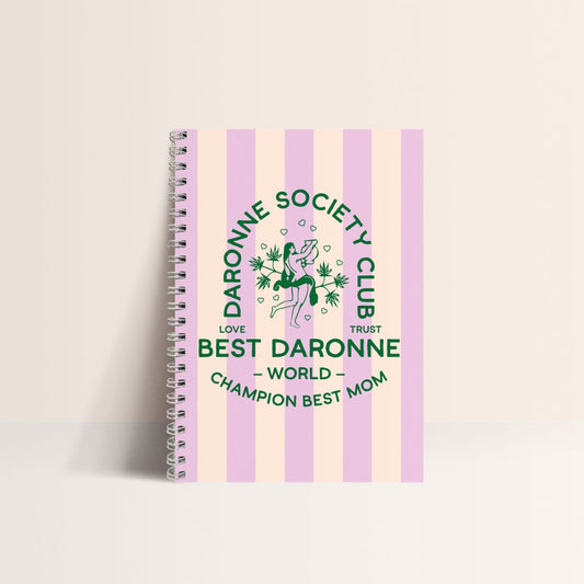 carnet daronne society club rayé violet 