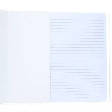 Carnet à fleurs rayures blanche et verte avec paillettes