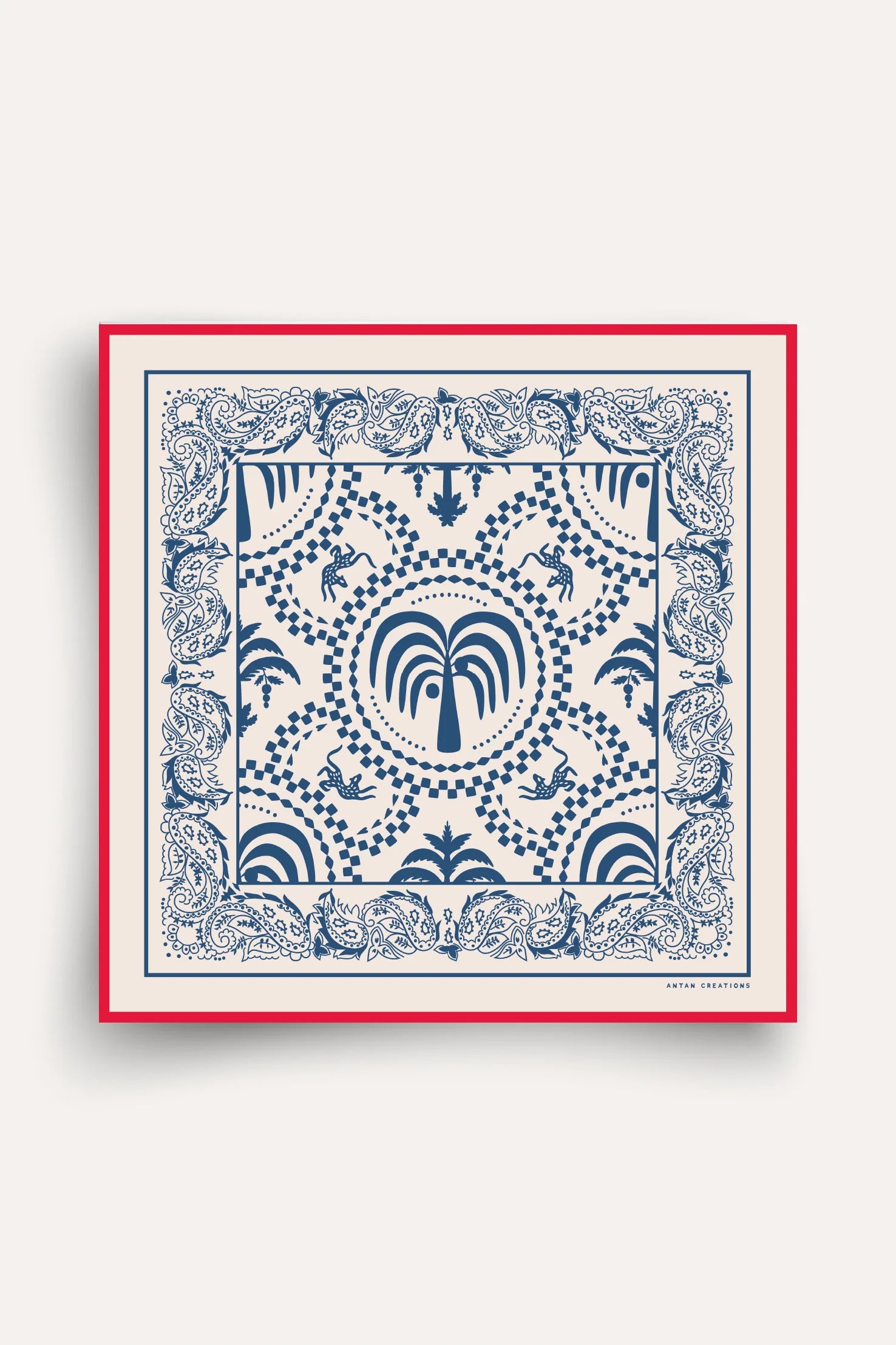 Foulard palmeraie gardenia Antan arré en coton