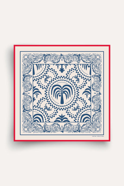 Foulard palmeraie gardenia Antan arré en coton