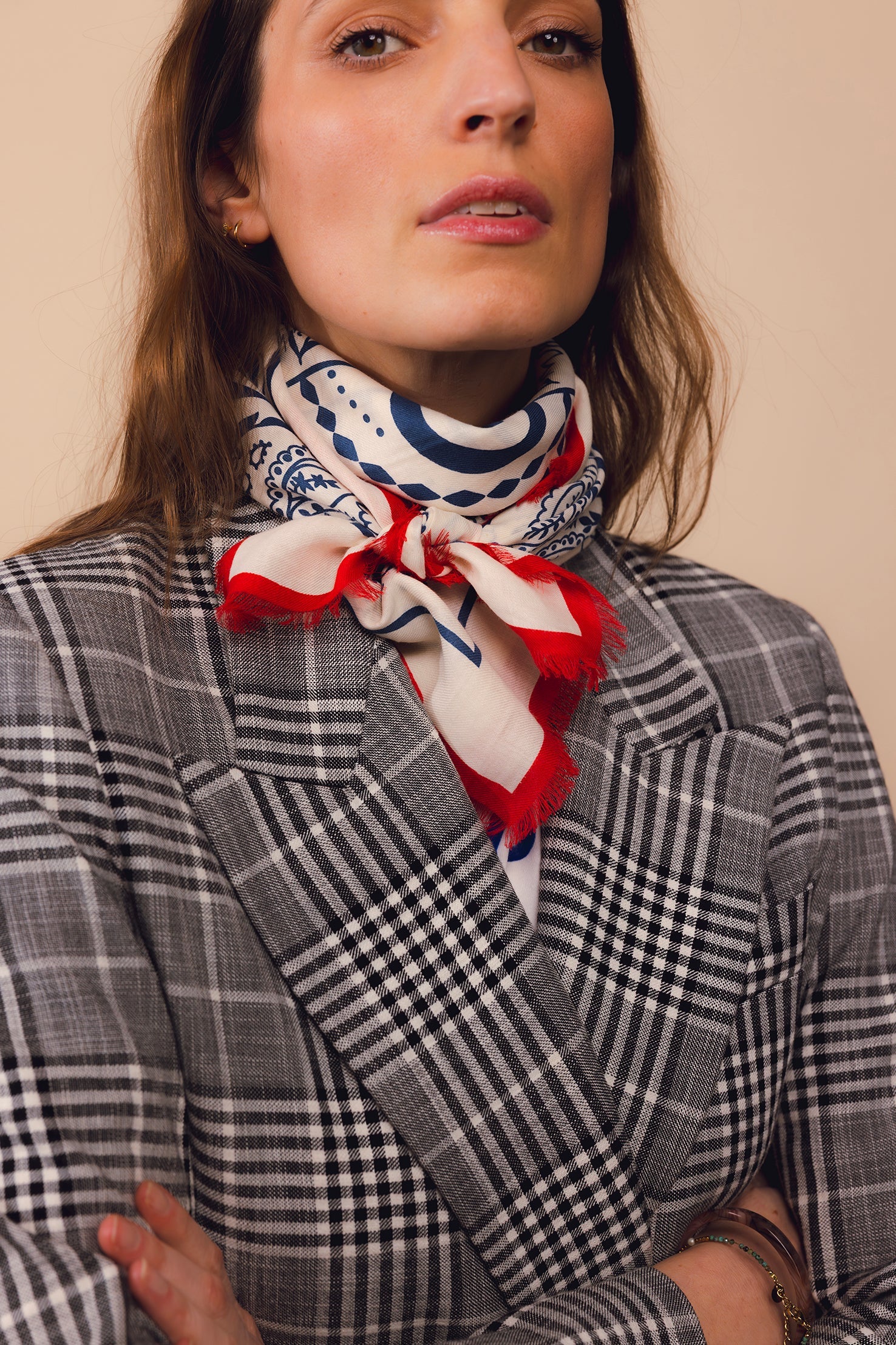 Foulard palmeraie gardenia Antan arré en coton