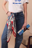 Foulard palmeraie gardenia Antan arré en coton