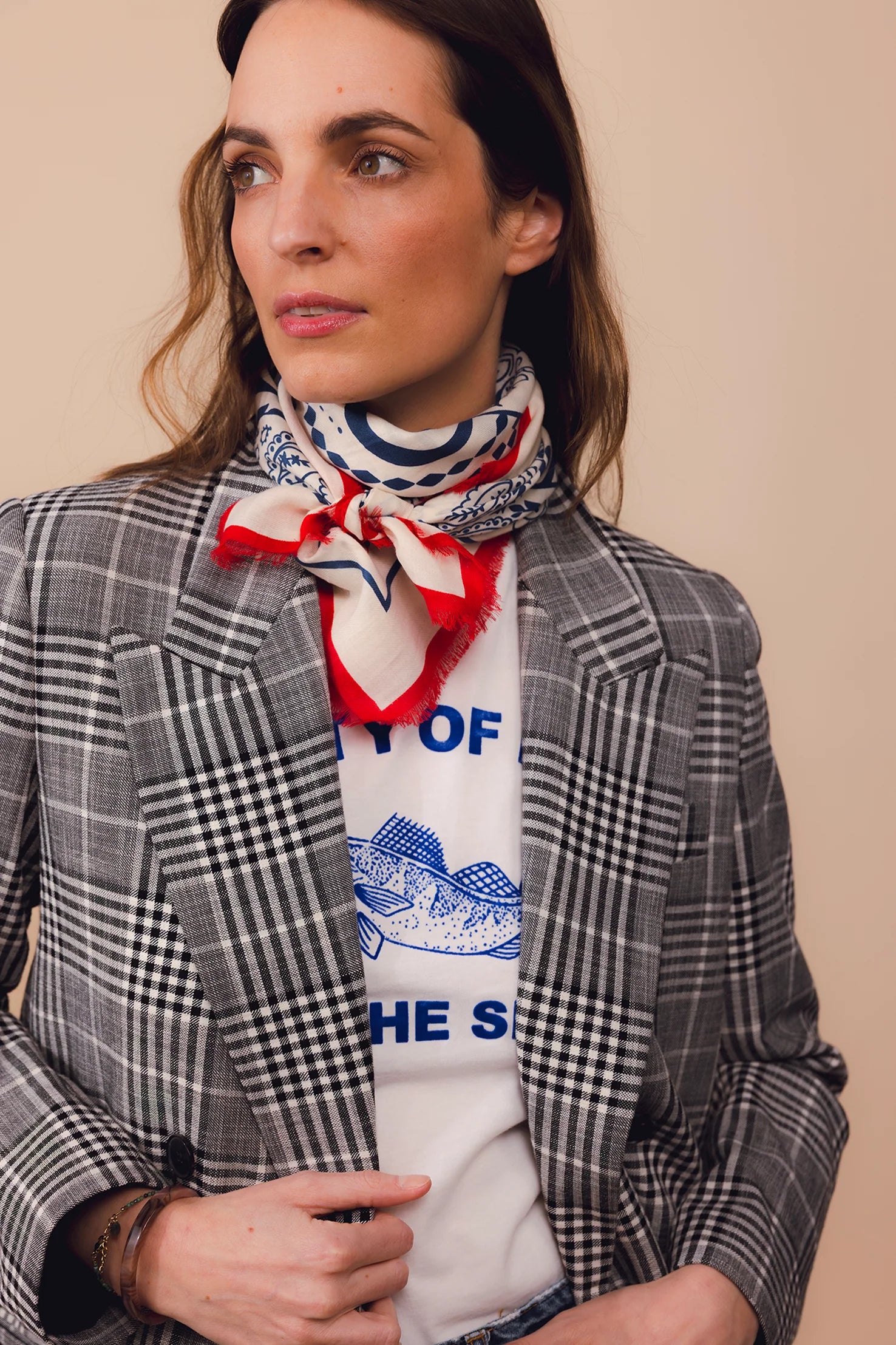 Foulard palmeraie gardenia Antan arré en coton