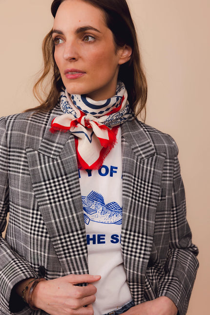 Foulard palmeraie gardenia Antan arré en coton