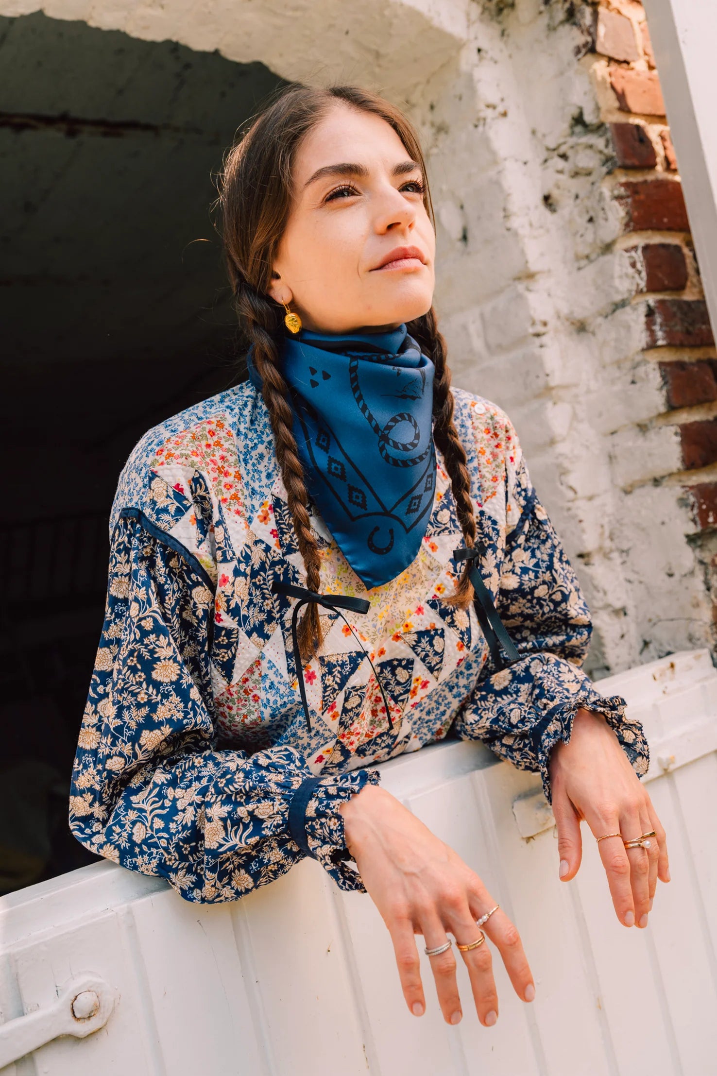 Foulard Antan collection Rodeo Motel bleu 