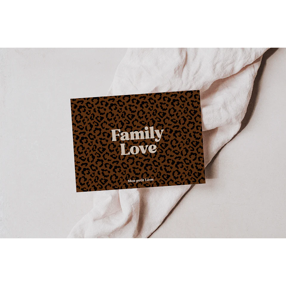 Carte A6 family Love léopard Mon Petit Léon