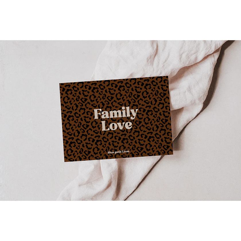 Carte A6 family Love léopard Mon Petit Léon