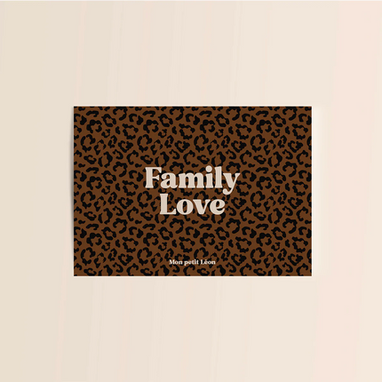 Carte A6 family Love léopard Mon Petit Léon