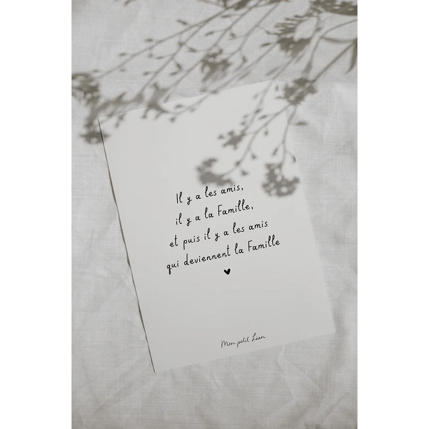 Carte A6 il y a les amis Mon petit Léon