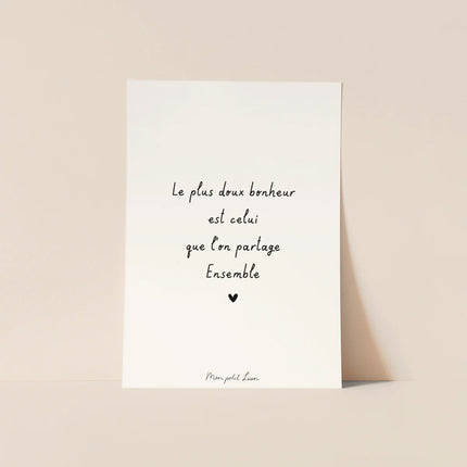 Carte le plus doux bonheur est celui ...