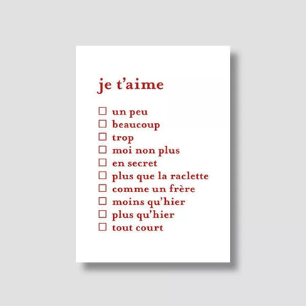 carte blanche avec écritures rouges