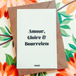 Carte amour gloire et bourrelets 