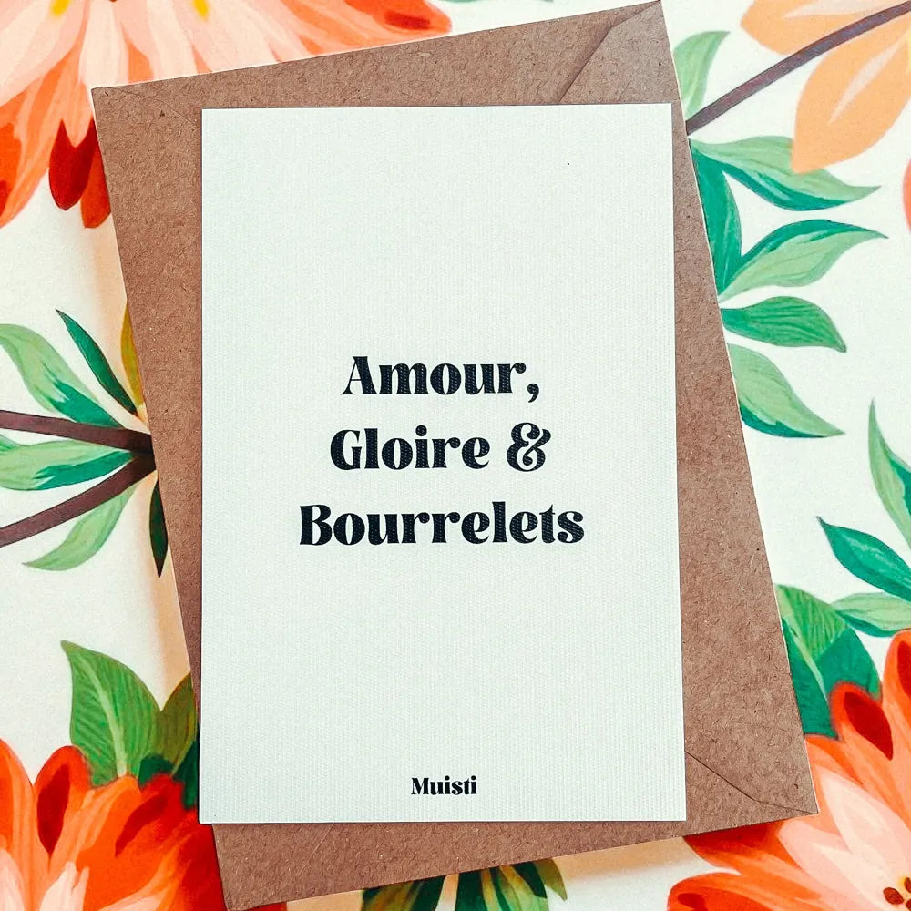 Carte amour gloire et bourrelets 
