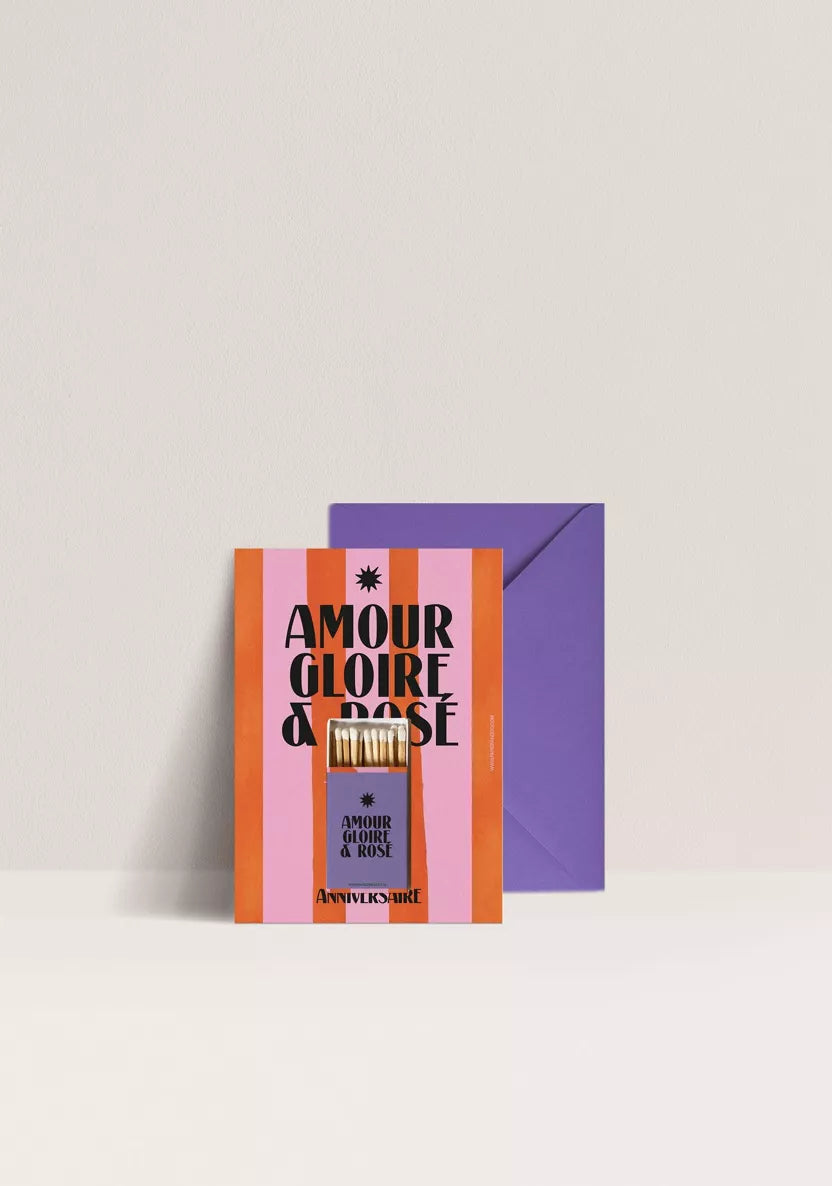 Carte Amour gloire et rosé