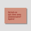 carte d'anniversaire orange