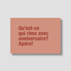 carte d'anniversaire orange