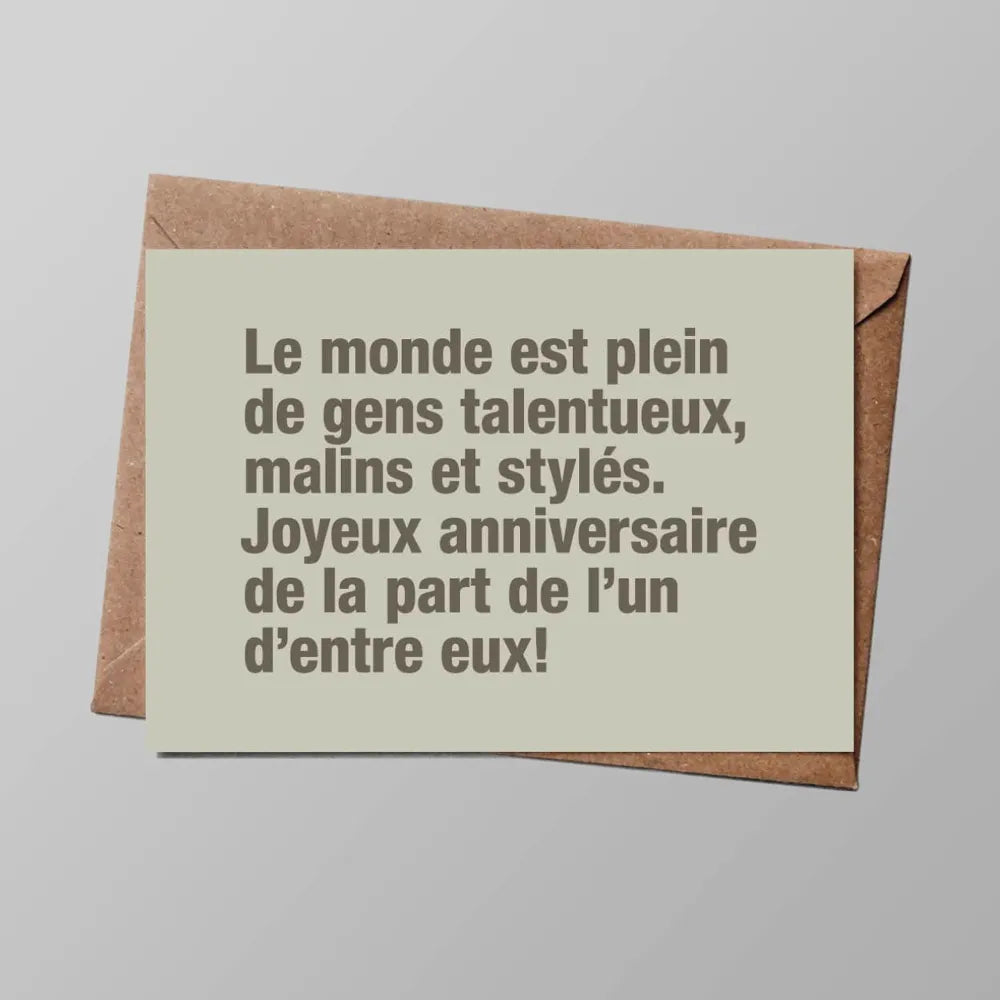 Carte d'anniversaire talentueux