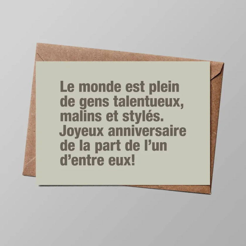 Carte d'anniversaire talentueux